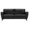 Armen Living Jedd Contemporary Sofa in Genuine Black Leather with Brown Wood Legs LCJD3BL - alternate 1